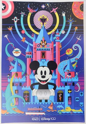 Disney EXPO ディズニー　エキスポ　アートパネル　ポスター　イラスト Disney D23 Expo 2022 Exclusive Gold Member Disney 100 Castle 13x19