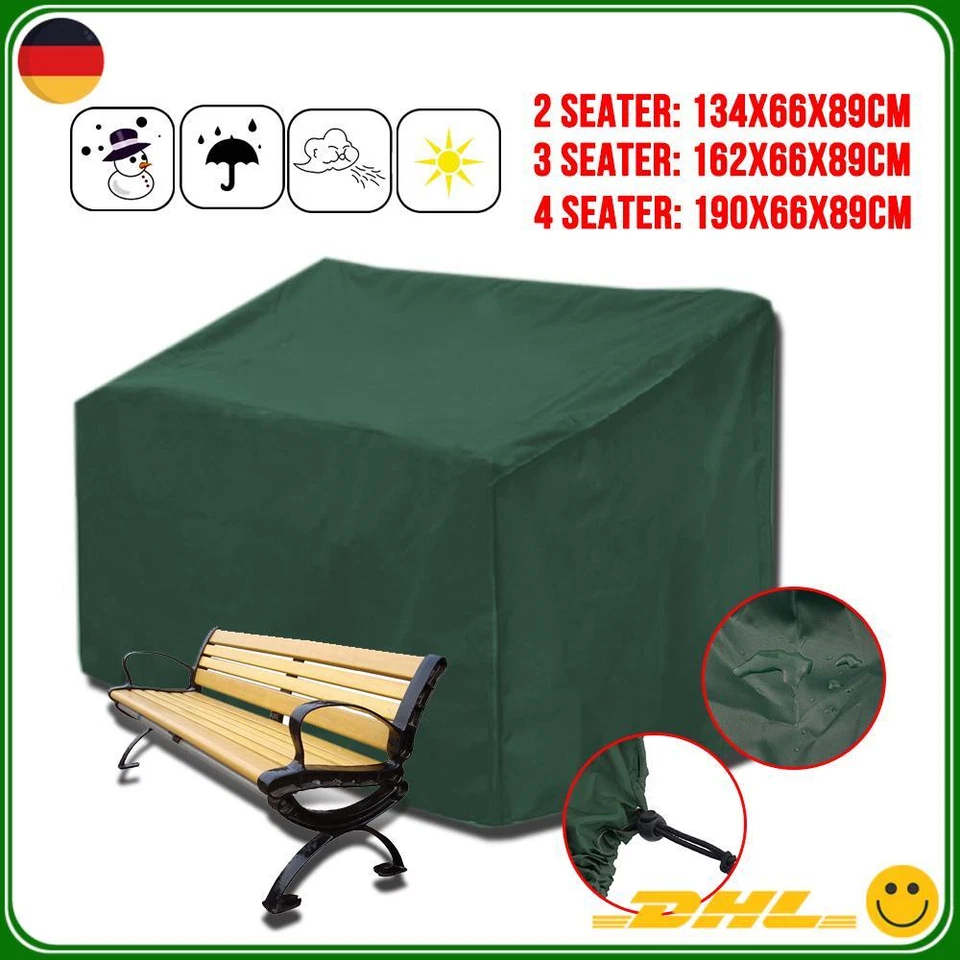 TJF 2/3/4 Sitze Abdeckung Freien Garten Sitzbankabdeckung Staubabdeckung Grün