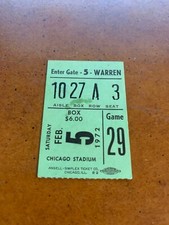 1972 Chicago Bulls v Buffalo Braves Basketball Ticket Elmore Smith 24 pts 2/5