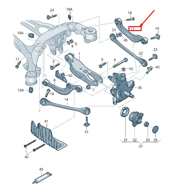 New AUDI A6 4A C8 Rear Right Suspension Control Arm 4N0505398A - Image 2 of 4