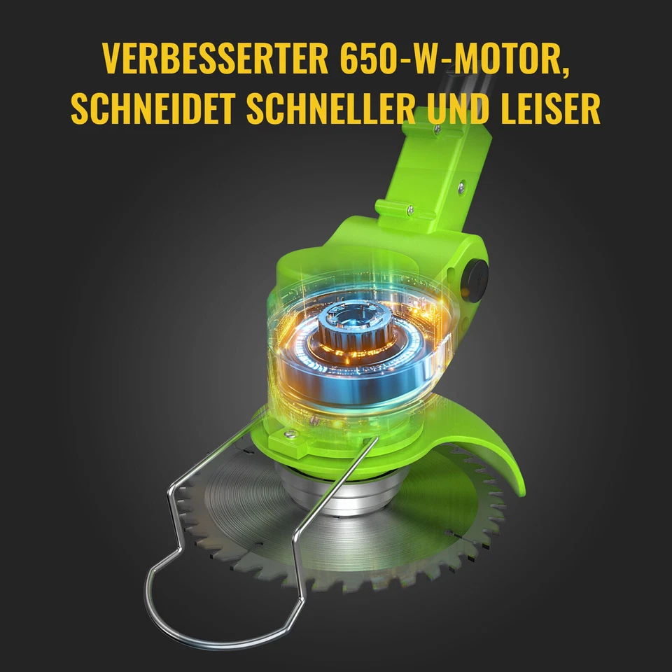 Akku Rasentrimmer Rasenkantenschneider mit 2 Akkus 21V Teleskop-Führungsholm - Bild 3 von 4