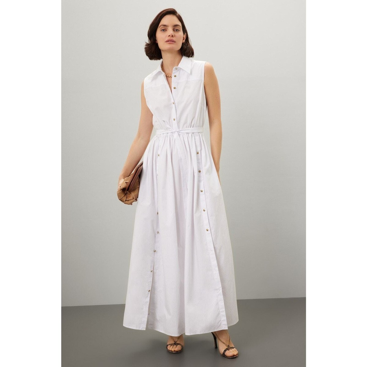 rosetta getty shirt dress ASYMMETRIC ONE SHOULDER SHIRTDRESS 10 / White