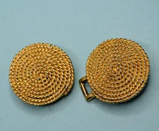 Douglas Paquette Signed golden Metal SPIRAL rope design Belt Buckle