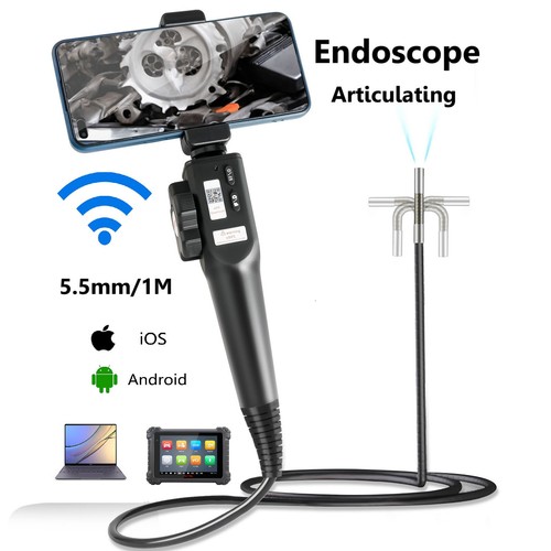 5.5MM Endoscope Camera 2-Way 180° Industrial Inspection Articulating Borescope