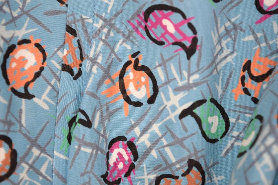 Camisa Mod Vintage Talla L Años 80 Colores Alexander Julian Paisley Pintura Blobs Nueva Sin Etiquetas Foto 4 de 4