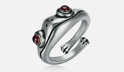 Frosch Ring Damen Herren Silber Geschenk Kreativ Retro Persönlichkeit Ring Modeschmuck