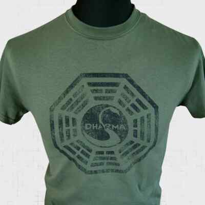 Dharma Initiative T-Shirt Retro TV Sci Fi Lost Classic Grün
