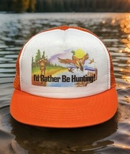 I?d Rather Be Duck Hunting Mallard Pump Pond Shotgun Mesh Snapback Baseball Cap
