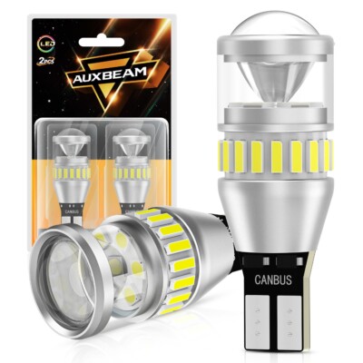 AUXBEAM 921 912 T15 W16W LED Reverse Backup Light Bulbs 6500K White Super Bright