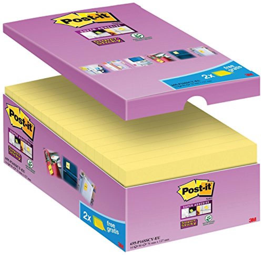 (TG. 76 mm x 127 mm) Post-it 82970 Foglietti Post-It Super Sticky Notes - NUOVO