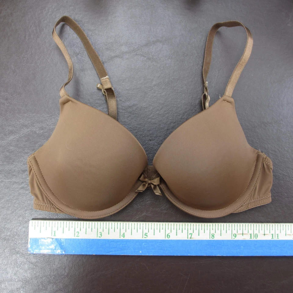 Sujetador Xhilaration 32B marrón acolchado con aros cierre ajustable trasero Foto 2 de 4