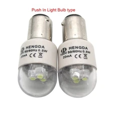 2PCS 110Vφ15mm Push In Type LED Light BA15D FOR Singer Kenmore Pfaff Home Sewing