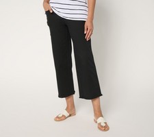 Belle by Kim Gravel Women's Petite Pants 8P TripleLuxe Twill Wide Black A680148