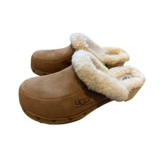 UGG Australia Kalie Tan Suede Wool Mule Clogs Cottagecore Bohemian