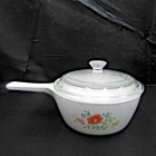 VTG Corning Ware P-89-B Wildflower 2 1/2 Cup Sauce Saute Pan with Pyrex P81C Lid