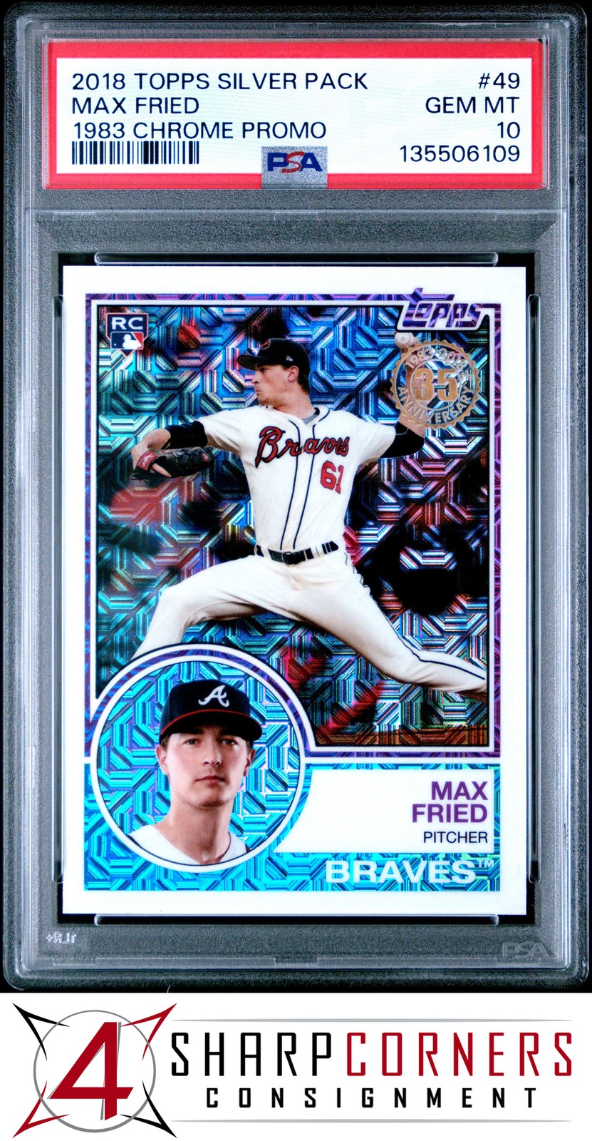 2018 TOPPS SILVER PACK 1983 CHROME PROMO #49 MAX FRIED RC PSA 10