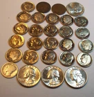 1964 D 4 WASHINGTON SILVER QUARTER DOLLARS 1918 S MERCURY 21 ROOSEVELT DIMES P/U