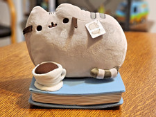 Gund Pusheen cat book and coffee Barnes and Noble exclusive 10" plush