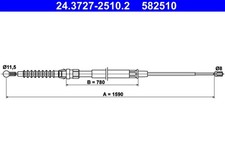 ATE Bremsseil Seilzug Feststellbremse 24.3727-2510.2 für SUPERB 3T4 SKODA 2 TSI