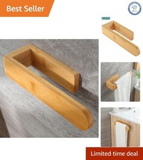 Farmhouse Style 7.9 Inch Bamboo Towel Rack - No Drill, Easy Install Convenience