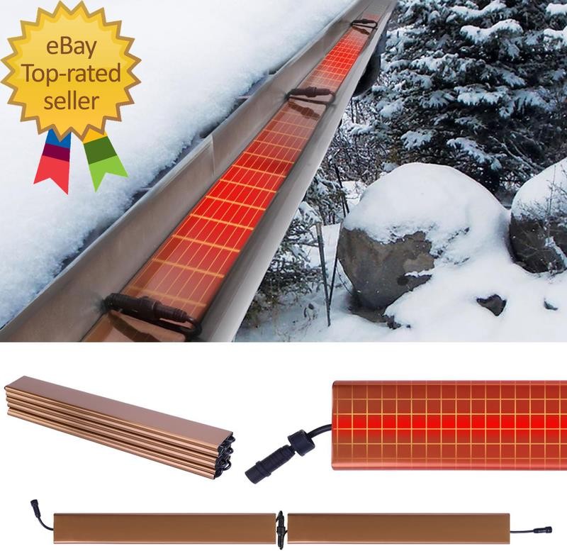 24Ft Heat Panels for Roof Gutter and Valley, De-Icing Roof System Gutter Heater