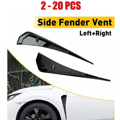 #ad 2 20X Black Side Fender Air Vent Wing Trim For 2016 2021 Honda Civic Accessories $127.40