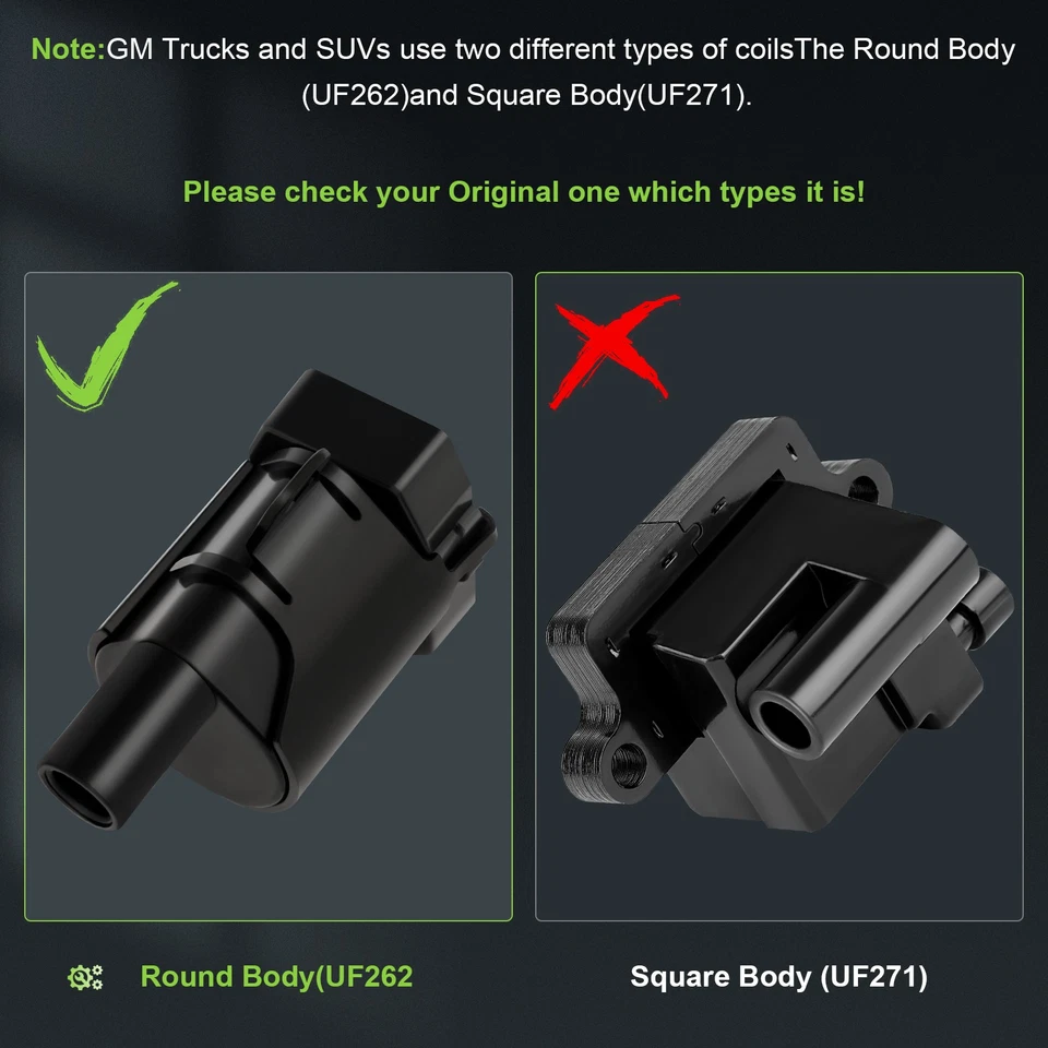 8 Round For 2007-2007 Chevrolet Silverado 2500 HD Classic 6.0L V8 Ignition Coil - Image 3 of 4