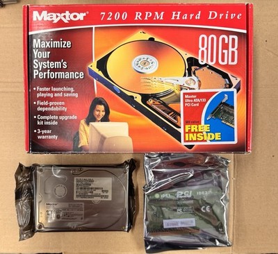 Maxtor 7200 RPM Hard Drive MaxBlast Plus 80 - Ultra ATA/133 PCI Card - NIB NEW**