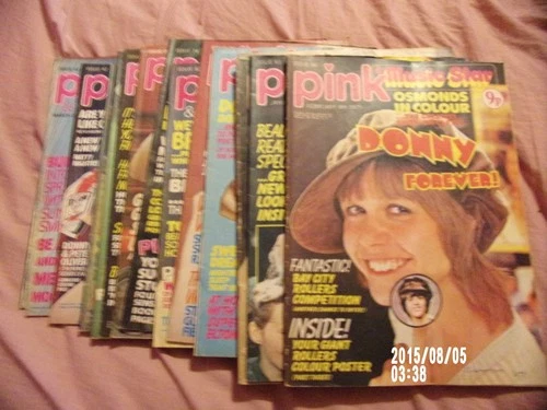 17 PINK MAGS 1974-5 THE OSMONDS,ROY WOOD,DAVID BOWIE