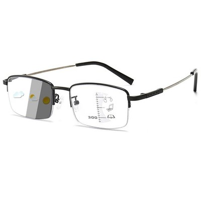 Multifocus Photochromic Reading Glasses Titanium Readers Anti Blue Light Glasses