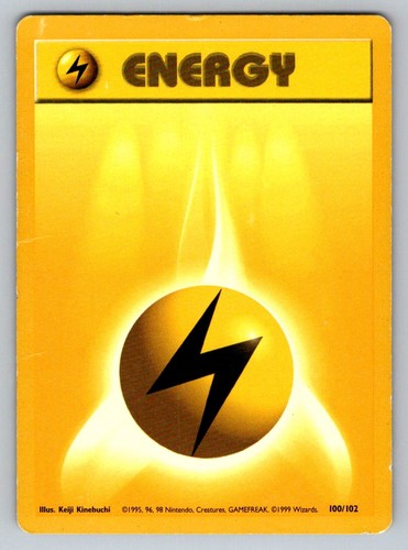 Lightning Energy 100/102 Common Base Set Unlimited Pokemon