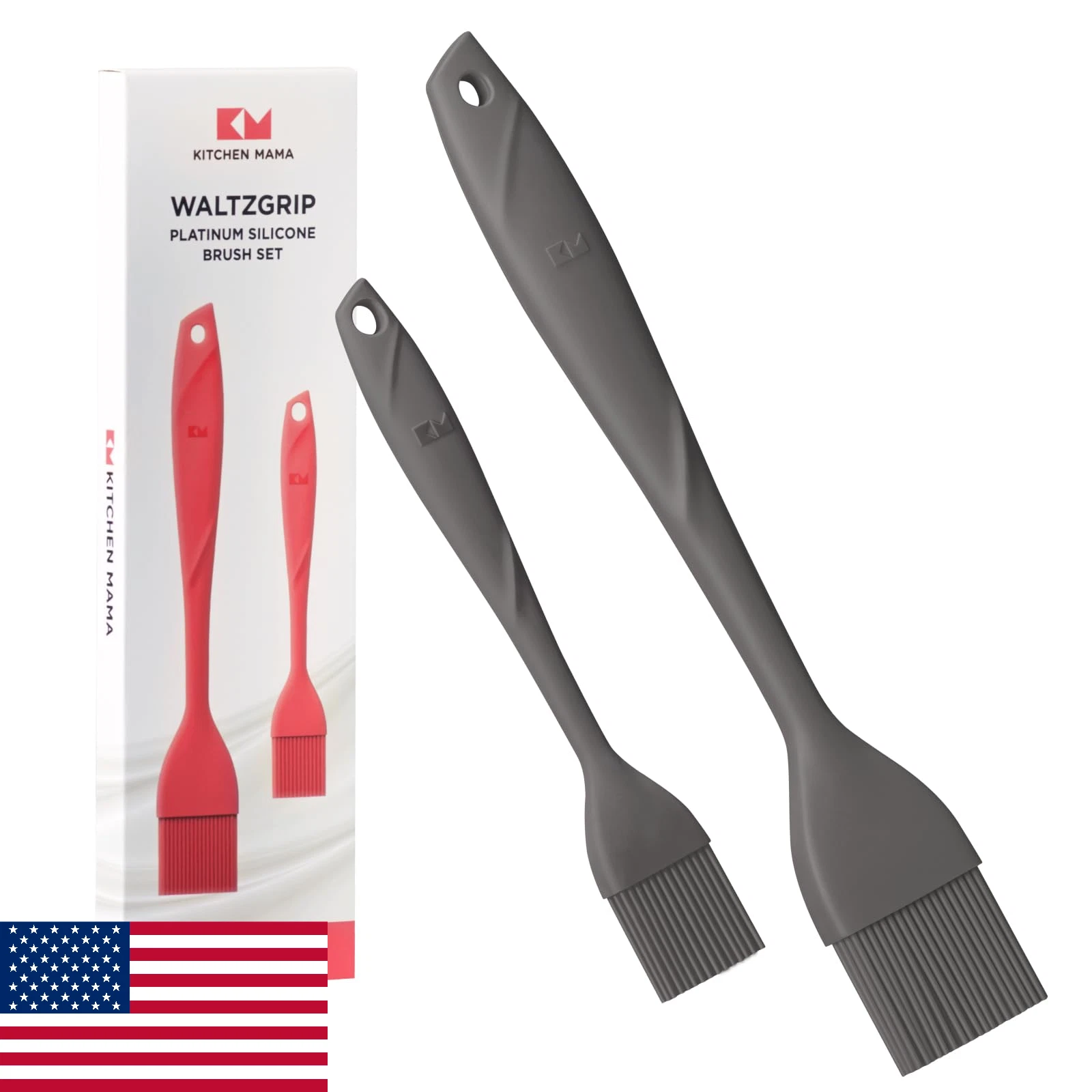 Kitchen Mama WaltzGrip Platinum Silicone Basting Pastry Brush Set of 2 Heat-Resi
Opens in a new wind