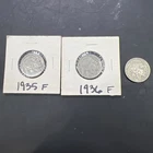 Lot of 3 US Buffalo Nickels 5C 1935 1936 1937 Uncertified Circulated F - VF