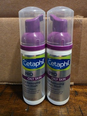 Lot of 2 Cetaphil Pro Oily Skin Oil Removing Foam Wash Cleanser Travel Sz 1.7oz 