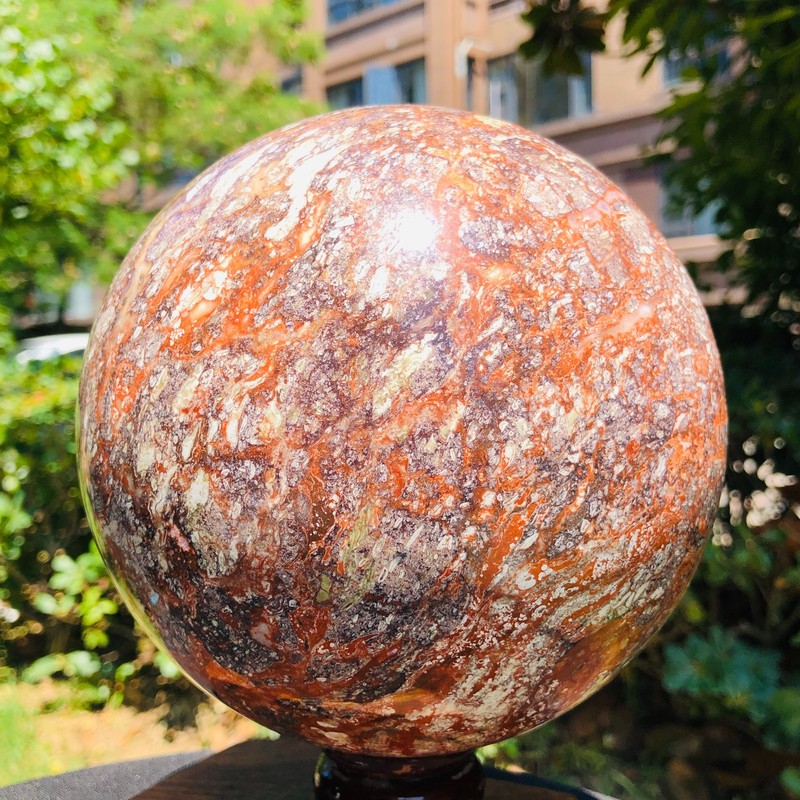 Rare 9.32LB Natural Colorful Agate Quartz Crystal Ball Reiki Healing 792