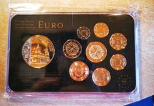 Malta Euro Prestige Coinset, Gold & Rhodium, 24 Karat Goldauflage, OVP, SELTEN 