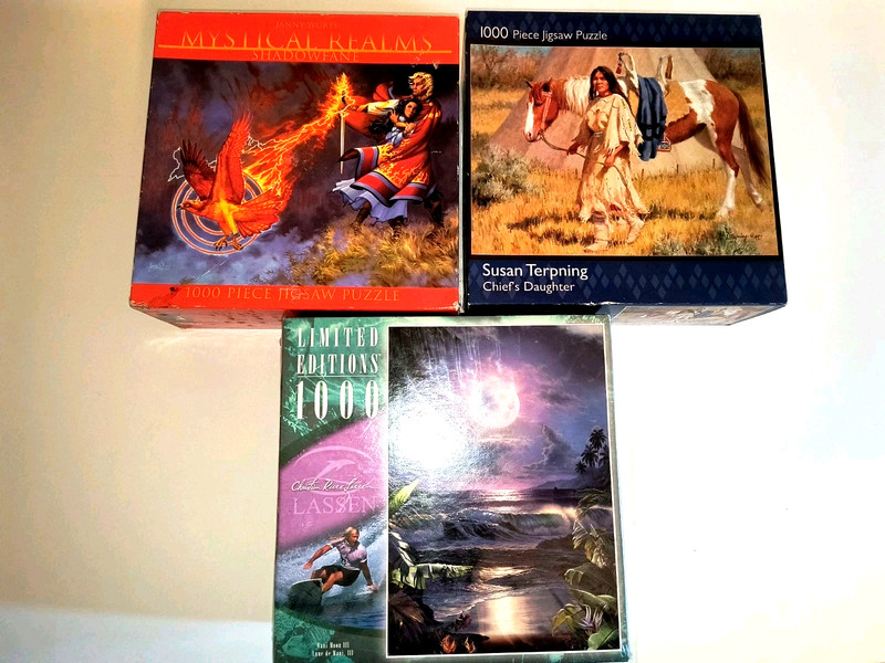 Lot Of 3 Misc. FUN 1000 Pc Puzzles