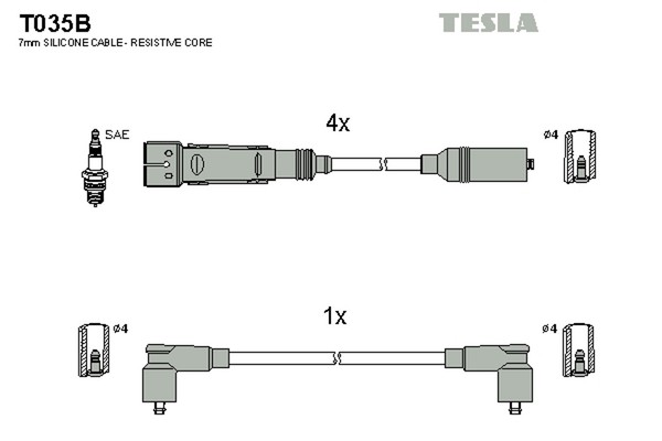 Tesla ZüNdleitungssatz T035B FüR 3A2 VW Jetta Golf 165 19E 1G2 Passat 1G1 35I 2-image