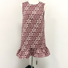 NWT Jacquard Drop Waist Flutter Dress Size S Textured Whimsical Wedding Guest