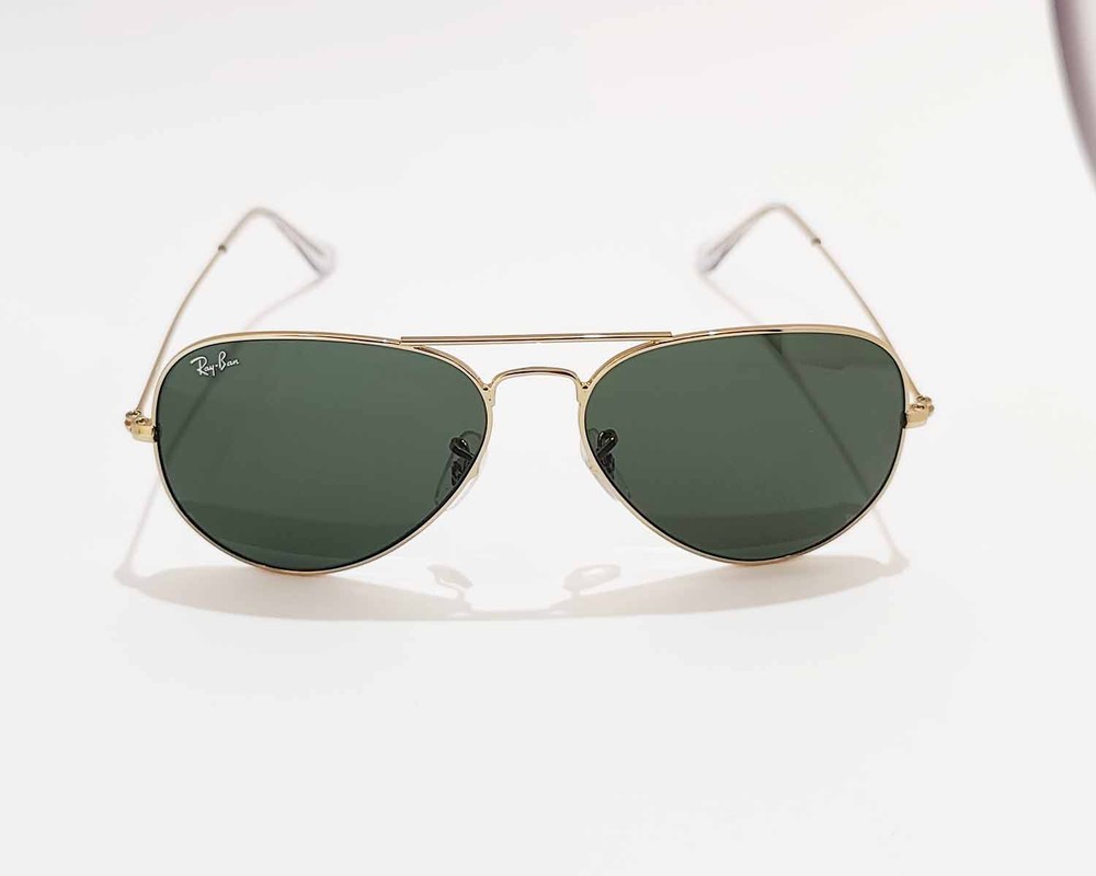 Ray-Ban Gold Frame green Lens womens Sunglasses Ray-Ban Aviator Large Metal XL (58 - 14) with Green lenses  main image 2