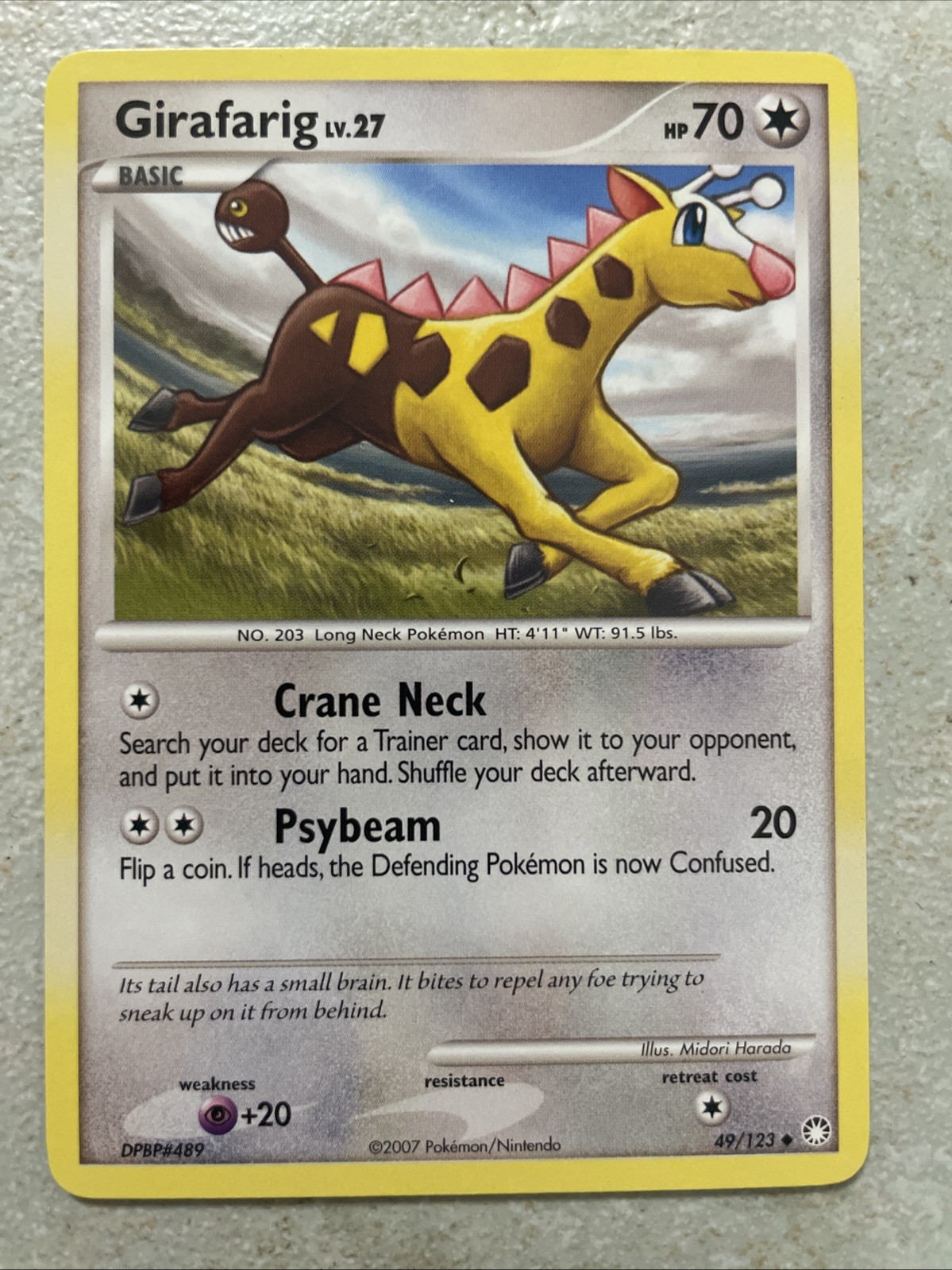 Girafarig 49/123 Uncommon Mysterious Treasures LP Pokemon TCG