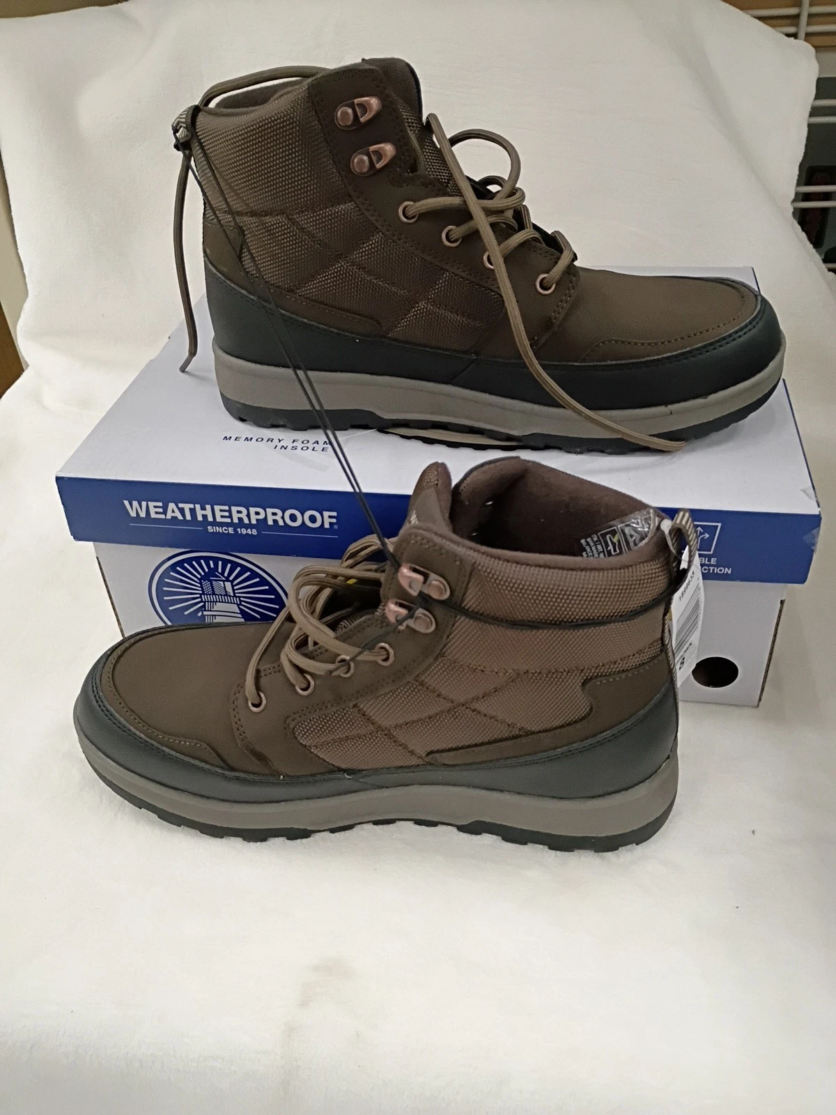 Weatherproof Men's Jenkins Work Outdoor Boots Shoes Sneakers Brown Size 8 NIB