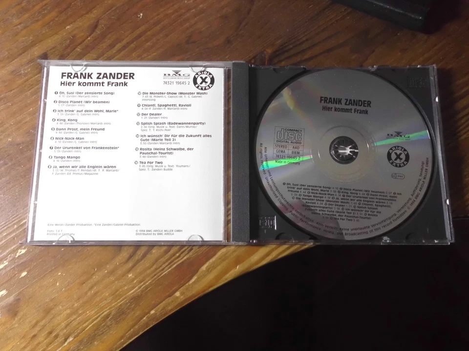 FRANK ZANDER CD: HIER KOMMT FRANK (GERMANY; Ariola Extra – 74321 19645 2) - Bild 2 von 3