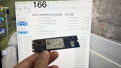 INTEL OPTANE MEMORY M10 16GB MEMPEK1J016GAD NVMe 2280 Health Good 97%