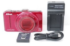 Nikon COOLPIX S9300 16.0MP Digital Camera 18x Optica Zoom Tested Works Red Japan