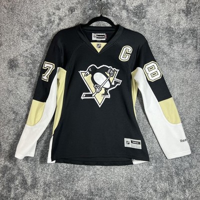 Reebok Shirt Womens S Black Crosby 87 Penguins NHL Jersey Long Sleeve