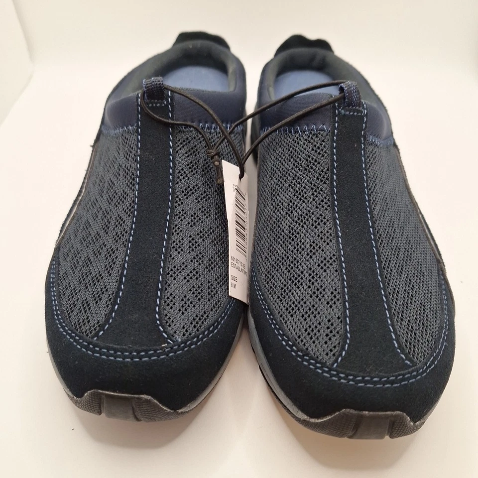 Женские сабо Easy Spirit для путешествий 8 темно-синие/серебристые сетчатые без шнурков - Изображение 2 из 4