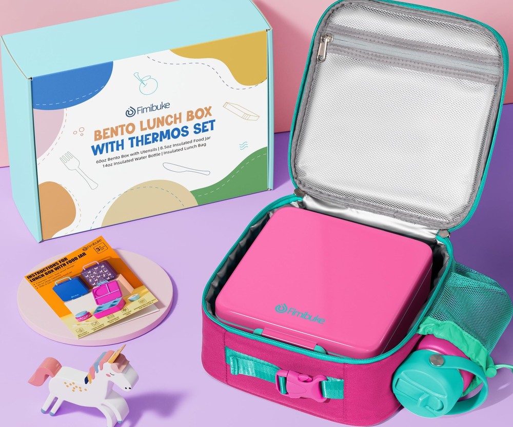 Leakproof 3-4 Compartment Bento Lunch Box for Kids & Adults with Cutlery