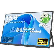 Wireless 15.6 Inch FHD Portable Display Built-in Battery Monitor Freestanding