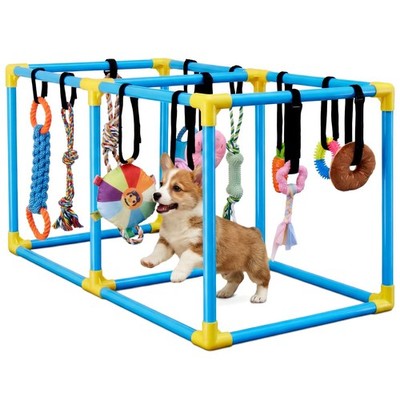 Dog Play Gym Indoor Activity Center Small Puppies 12 Toys Enrichment IKILEOGY